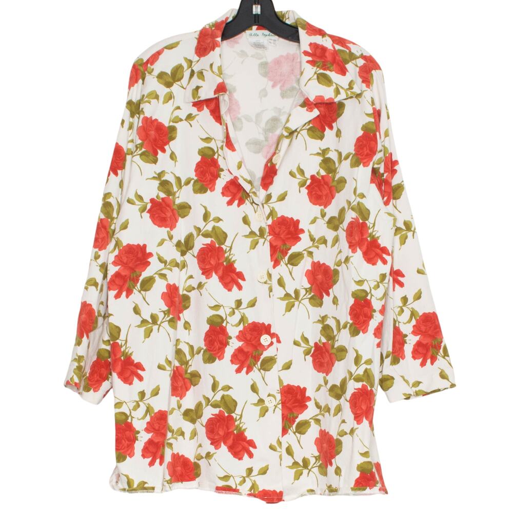 Ulla Popken Vintage Jacket Floral Cottage Academia Grandma Romantic Button 16/18